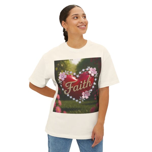 Our "FAITH" Inspirational Bible 'Flower-Garden' Christian Unisex Tee, Oversized Shirt, Boxy Top, Spiritual Tshirt, Gift for Christians - Image 5