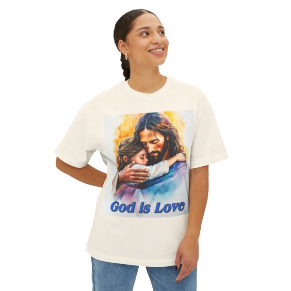 Our "God is Love" series with Jesus hugging a little Girl! Christian Unisex Tee, Oversized T-Shirt, Inspirational Shirt, Faith Apparel - Image 15