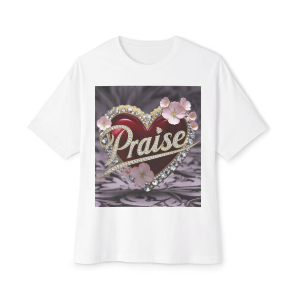 Our "PRAISE" Inspirational Bible Verse Christian Unisex Tee, Religious Oversized Shirt, Boxy Top, Spiritual Tshirt, Gift for Christians - Image 5