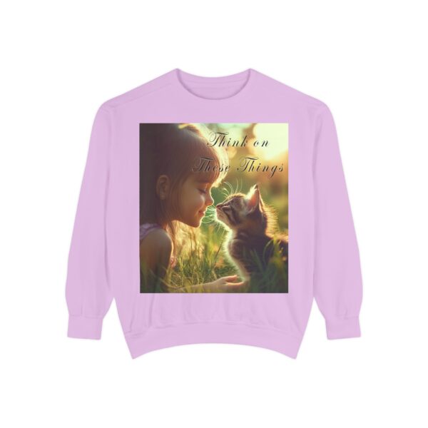 Sweatshirt Unisex Inspirational 'Kitten Kisses' "Think on these things". Christian Apparel, Faith-Based Comfort, Jumper, Gift for Believers - Image 54