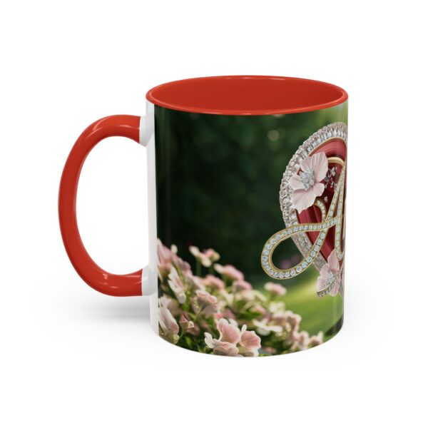 Our "Amen" Inspirational 'Elaborate Red Flowers Heart' design Accent Coffee Mug, Perfect for Wedding Gifts, Love & Faith Decor, Philippians 4:8 - Image 15