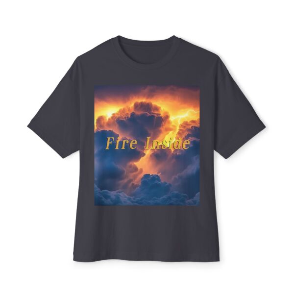 Inspirational Unisex Oversized T-Shirt for Men and Women, with our 'Storm Light' "Fire Inside" design! Beauty of Creation Tropical Storm - Image 21