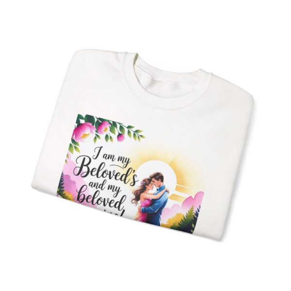 Crewneck Lightweight Sweatshirt with our "I am my Beloved's" Vintage Inspired Sweatshirt, Couple's Gift, Weddings, Anniversaries, Biblical, Song of Solomon - Image 7