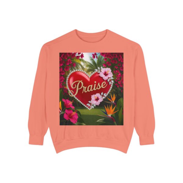 Sweatshirt Unisex Inspirational-Our "Praise" 'Solid Red Heart' design! Christian Virtues Uplifting Faith-Based Apparel Gospel Comfort - Image 5