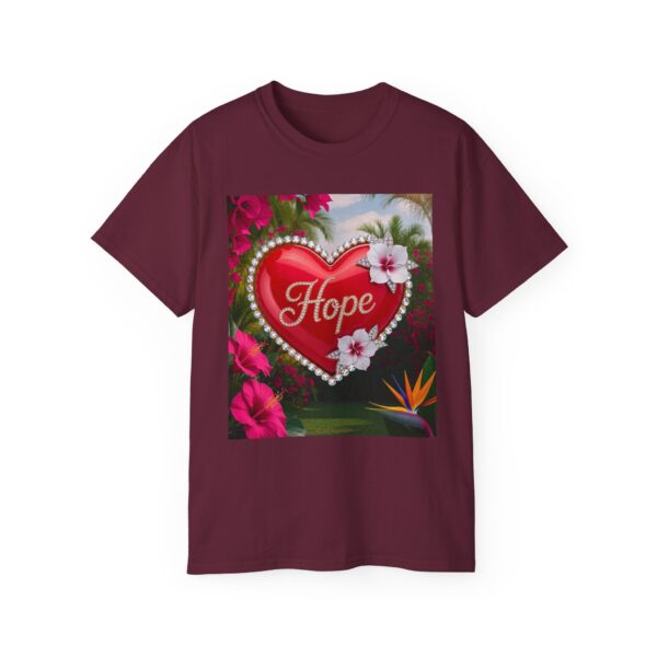 Our "HOPE" Inspirational 'Solid Red Heart' Design Vintage Christian Faith Apparel Unisex Cotton T-Shirt Thoughtful Quote, Philippians 4:8 - Image 18