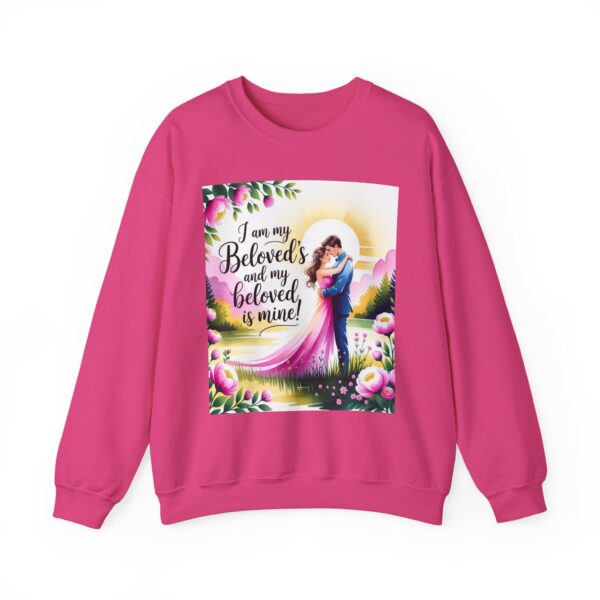Crewneck Lightweight Sweatshirt with our "I am my Beloved's" Vintage Inspired Sweatshirt, Couple's Gift, Weddings, Anniversaries, Biblical, Song of Solomon - Image 2
