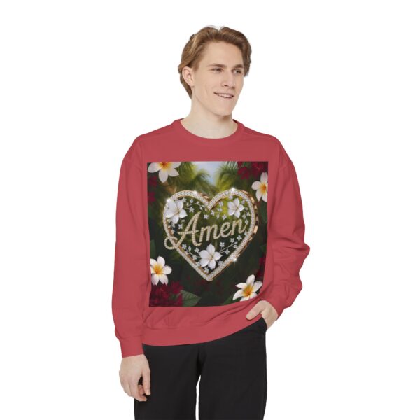 Our Unisex Inspirational Sweatshirt with our "Amen" 'Diamond Ring Heart' design! Philippians 4:8 Comfort, Jumper, Gift Faith Gospel Apparel - Image 63