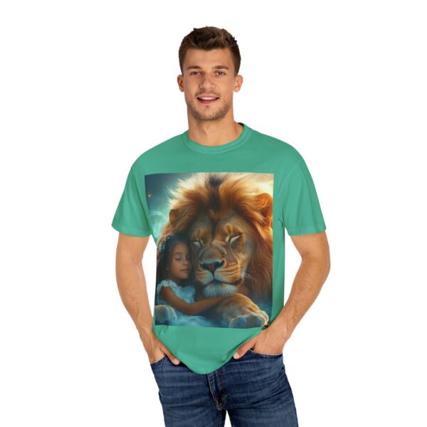 Garment-Dyed Unisex T-Shirt, "Lucy and Lion" Graphic Design Tee, Summer Casual Wear, Relaxed Style - Image 24