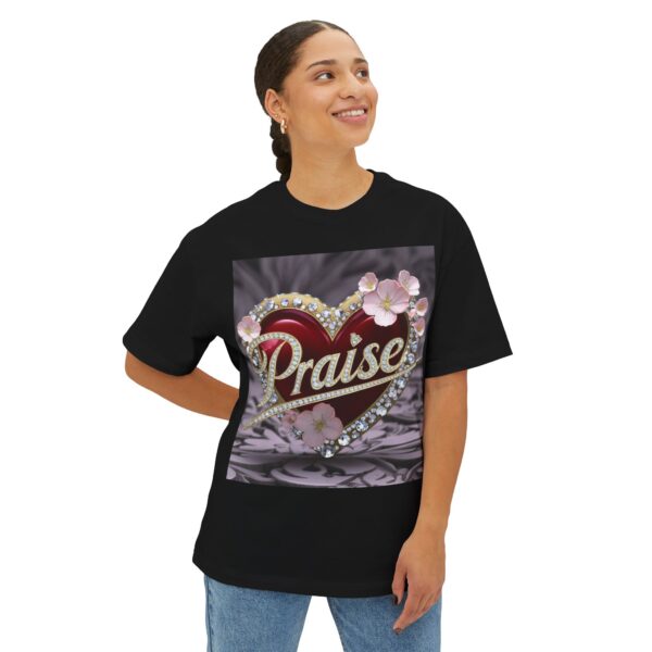 Our "PRAISE" Inspirational Bible Verse Christian Unisex Tee, Religious Oversized Shirt, Boxy Top, Spiritual Tshirt, Gift for Christians - Image 15
