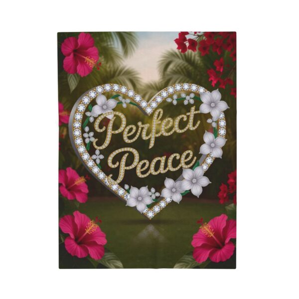 Our Beautiful "PERFECT PEACE" Inspirational 'Diamond Ring Design' Velveteen Plush Throw Blanket, A Cozy Gift for Anniversary, Home Faith Decor - Image 9