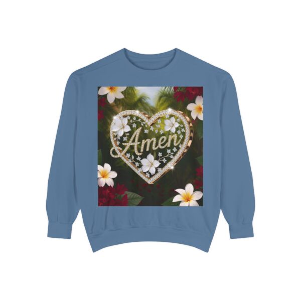 Our Unisex Inspirational Sweatshirt with our "Amen" 'Diamond Ring Heart' design! Philippians 4:8 Comfort, Jumper, Gift Faith Gospel Apparel - Image 41