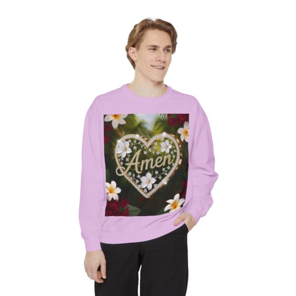 Our Unisex Inspirational Sweatshirt with our "Amen" 'Diamond Ring Heart' design! Philippians 4:8 Comfort, Jumper, Gift Faith Gospel Apparel - Image 55