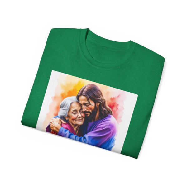 Our "God is Love" series with Jesus hugging Grandmother, Inspirational Christian Unisex Cotton T-Shirt, Faith Spiritual Apparel, Love Gift - Image 33