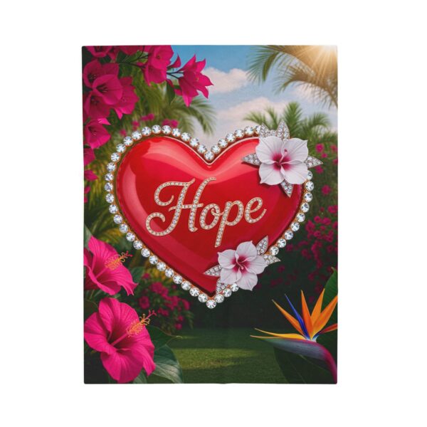 Our Beautiful "HOPE" Inspirational 'Solid RED Heart' Design Velveteen Plush Throw Blanket, Cozy Gift for Anniversary, Home Decor Bedding - Image 9