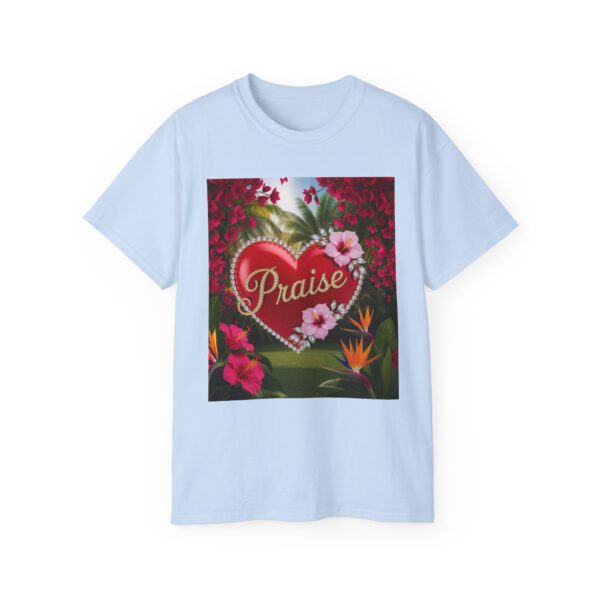 Our "Praise" Inspirational 'Solid Red Heart Design Vintage Christian Faith Apparel Unisex Cotton T-Shirt Thoughtful Quote Philippians 4:8 - Image 35