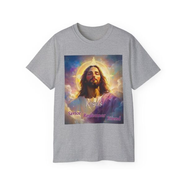 Our "Jesus! Savior Redeemer Friend" Inspirational Christian Unisex Cotton T-Shirt, Faith Spiritual Apparel, Gift for Christians - Image 12