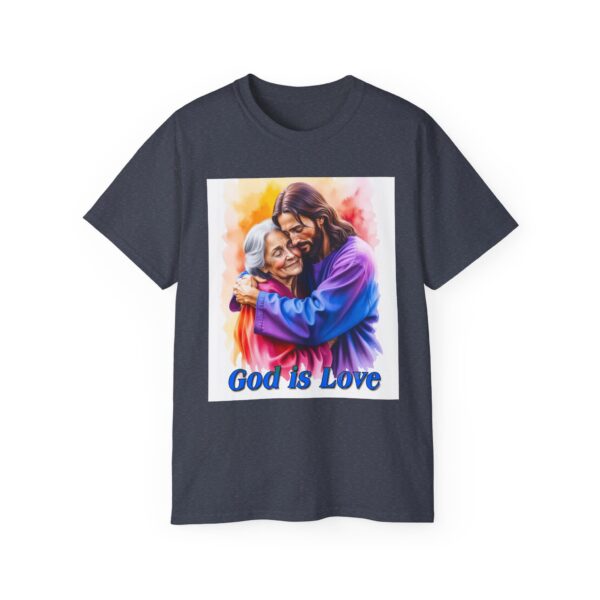 Our "God is Love" series with Jesus hugging Grandmother, Inspirational Christian Unisex Cotton T-Shirt, Faith Spiritual Apparel, Love Gift - Image 42