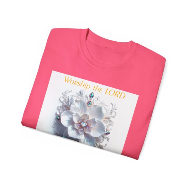 Our inspirational "Worship the Lord in the Beauty of Holiness" Christian Unisex Cotton T-Shirt, Faith Apparel, Love Gift, Gospel Fashion - Image 56