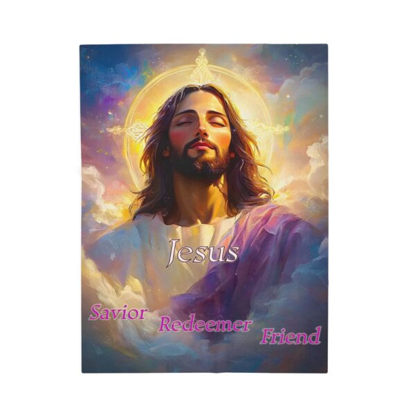 Jesus: Savior, Redeemer, Friend Inspirational Velveteen Plush Blanket - Cozy Gift or Home Decor. Throw, Bedding, Inspirational - Image 9