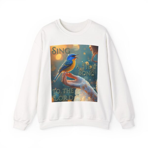 Crewneck Lightweight Sweatshirt with our 'Song Bird' "Sing a New Song" design-Vintage Christian Inspirational Faith Apparel Gospel Sweatshirt Unisex - Image 4