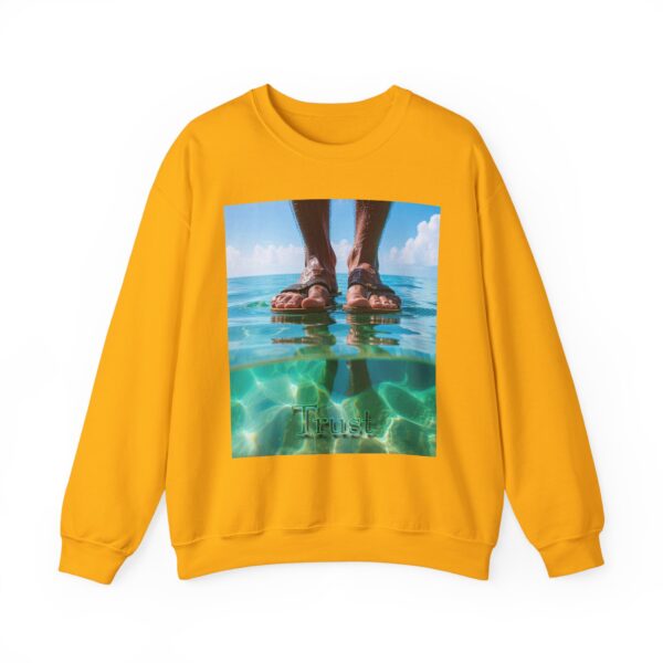 Crewneck Sweatshirt with our "Trust" 'Walk on water' Inspirational Design. Vintage Christian Apparel, Gospel Sweatshirt, Faith Fashion Sweatshirt, Unisex Heavy - Image 13