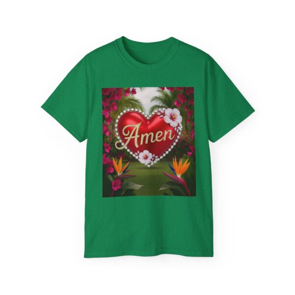 Our "Amen" Inspirational 'Solid Red Heart' Design Vintage Christian Faith Apparel Unisex Cotton T-Shirt, Thoughtful Quote, Philippians 4:8 - Image 30