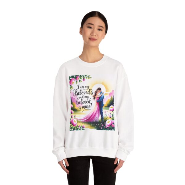 Crewneck Lightweight Sweatshirt with our "I am my Beloved's" Vintage Inspired Sweatshirt, Couple's Gift, Weddings, Anniversaries, Biblical, Song of Solomon - Image 8