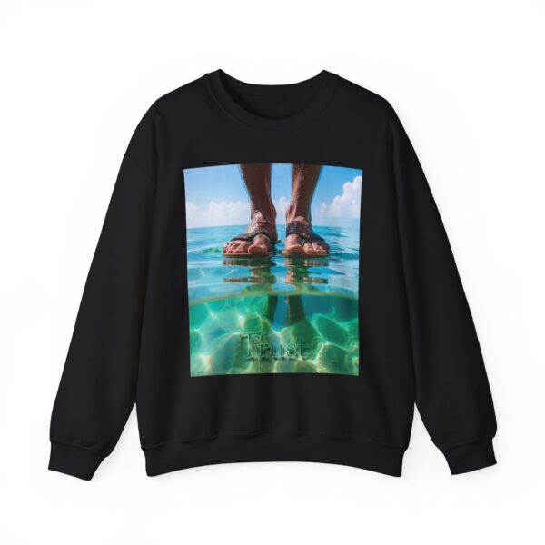 Crewneck Sweatshirt with our "Trust" 'Walk on water' Inspirational Design. Vintage Christian Apparel, Gospel Sweatshirt, Faith Fashion Sweatshirt, Unisex Heavy - Image 8