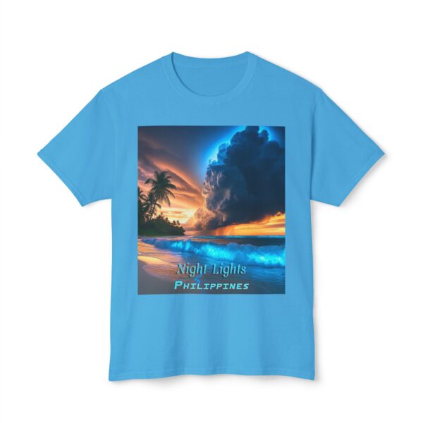 T-Shirt with Tropical Beach Design - Night Lights Philippines, Summer Vibe, Beach House Decor, Travel Gift, Relaxed Fit Tee - Image 37