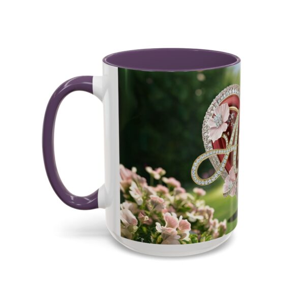 Our "Amen" Inspirational 'Elaborate Red Flowers Heart' design Accent Coffee Mug, Perfect for Wedding Gifts, Love & Faith Decor, Philippians 4:8 - Image 59