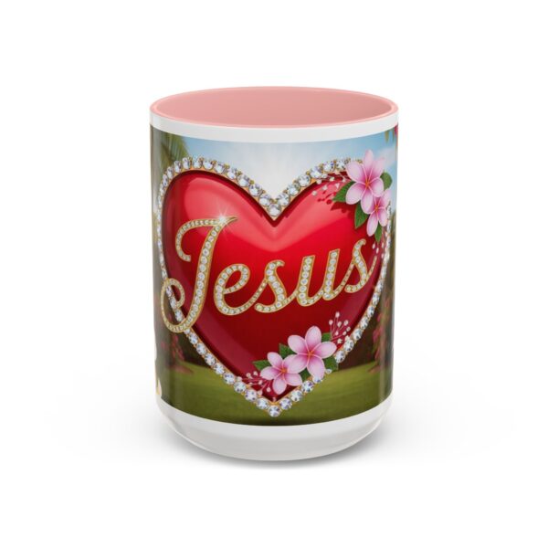 Our "Jesus" Garden solid red heart design Accent Coffee Mug, Perfect for Wedding Gifts, Love Confessions, Inspirational Floral Decor - Image 25