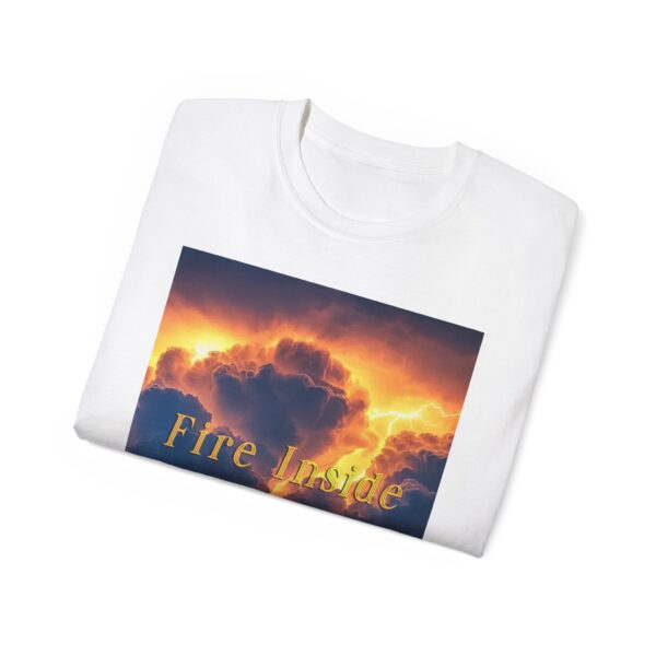 Our Inspirational "Fire Inside" tropical storm Design Vintage Christian Faith Apparel Unisex Cotton T-Shirt, God is Light, Philippians 4:8 - Image 9