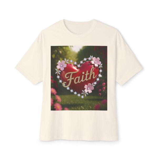 Our "FAITH" Inspirational Bible 'Flower-Garden' Christian Unisex Tee, Oversized Shirt, Boxy Top, Spiritual Tshirt, Gift for Christians - Image 6