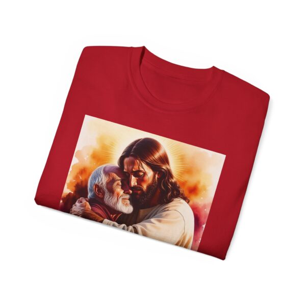 Our "God is Love" series with Jesus hugging PAPA! Inspirational Christian Unisex Cotton T-Shirt, Faith Spiritual Apparel, Love Gift - Image 61