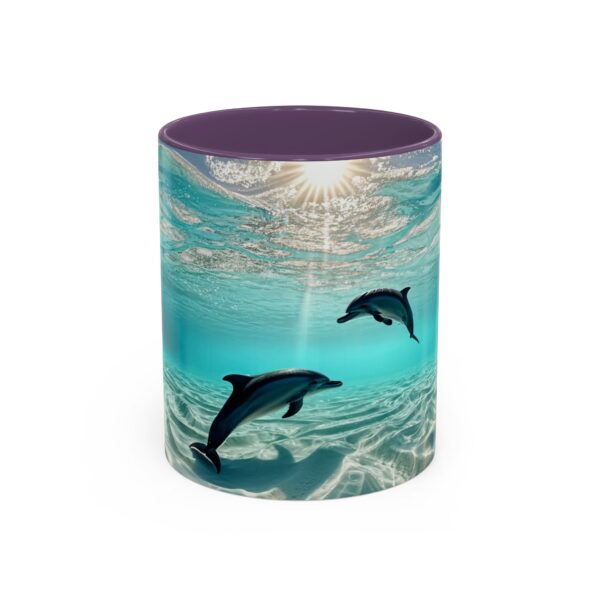 Our "Dolphins at Rest" design Accent Coffee Mug, Perfect for Wedding Gifts, Inspirational Decor, Beauty of God's Creation, Tea Cup, Ceramic - Image 45