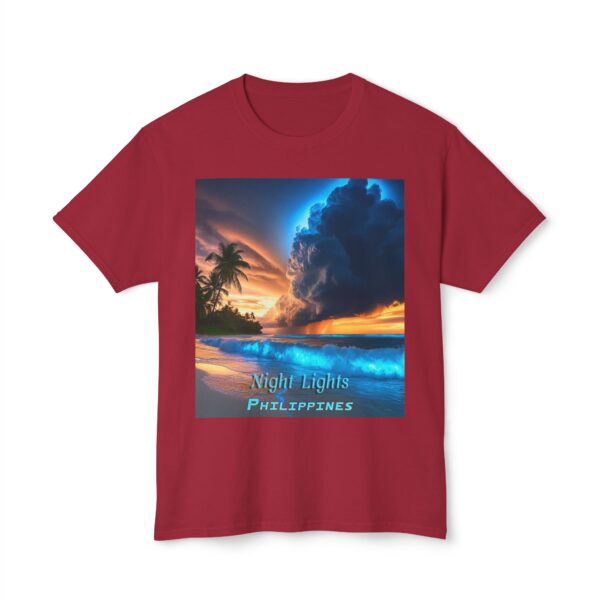 T-Shirt with Tropical Beach Design - Night Lights Philippines, Summer Vibe, Beach House Decor, Travel Gift, Relaxed Fit Tee - Image 61