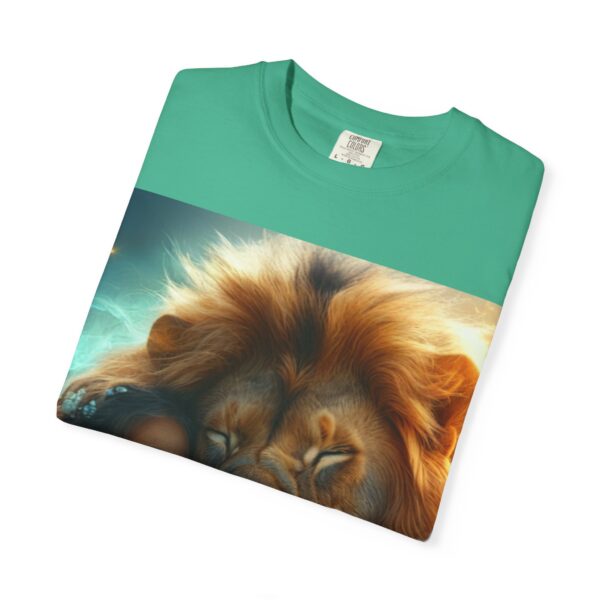 Garment-Dyed Unisex T-Shirt, "Lucy and Lion" Graphic Design Tee, Summer Casual Wear, Relaxed Style - Image 23