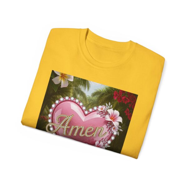 Our "Amen" Inspirational 'Solid Pink Heart' Design Vintage Christian Faith Apparel Unisex Cotton T-Shirt, Thoughtful Quote, Philippians 4:8 - Image 29