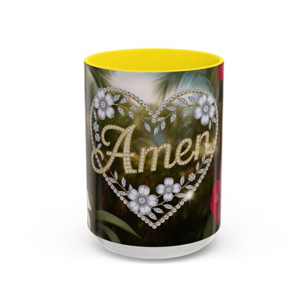 Our "Amen" Inspirational 'Diamond Ring Heart' Design Accent Coffee Mug, Perfect for Wedding Gifts, Love & Faith Decor, Philippians 4:8 - Image 61