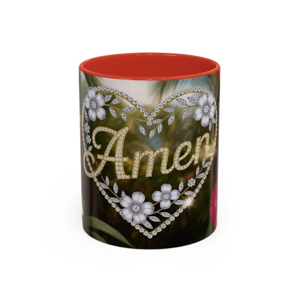 Our "Amen" Inspirational 'Diamond Ring Heart' Design Accent Coffee Mug, Perfect for Wedding Gifts, Love & Faith Decor, Philippians 4:8 - Image 13