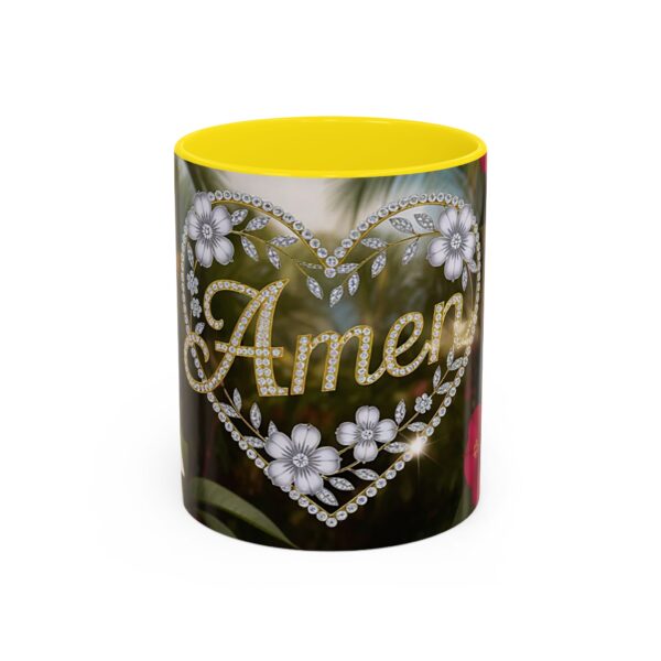 Our "Amen" Inspirational 'Diamond Ring Heart' Design Accent Coffee Mug, Perfect for Wedding Gifts, Love & Faith Decor, Philippians 4:8 - Image 49