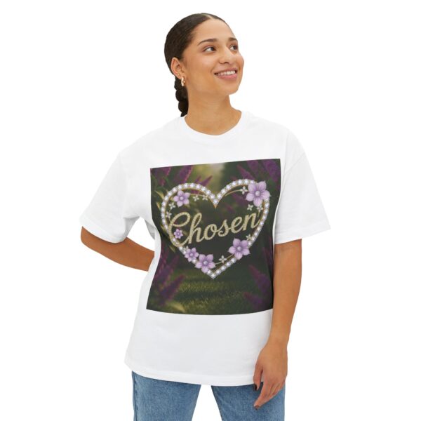 Our "CHOSEN" Inspirational Bible 'Garden Design' Christian Unisex Tee, Oversized Shirt, Boxy Top, Spiritual Tshirt, Gift for Christians - Image 3