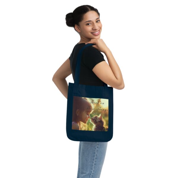 100% Organic 2-Sided Canvas Tote Bag 'Kitten Kisses' "Think on These Things' Eco-Friendly Cat Lover Gift Inspirational Reusable Shopping Bag - Image 12