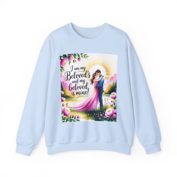 Crewneck Lightweight Sweatshirt with our "I am my Beloved's" Vintage Inspired Sweatshirt, Couple's Gift, Weddings, Anniversaries, Biblical, Song of Solomon - Image 25