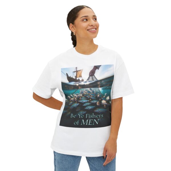 Biblical Unisex Tee, "Fishers of Men" Israel, Sea of Galilee, Inspirational, Christian Tshirt, Religious Oversized Shirt, Boxy Top - Image 7