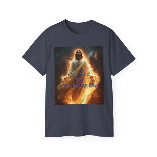Our majestic "Our God is a Consuming Fire" Inspirational Christian Unisex Cotton T-Shirt, Faith Spiritual Apparel, Gift for Christians - Image 41