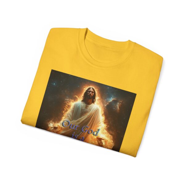 Our majestic "Our God is a Consuming Fire" Inspirational Christian Unisex Cotton T-Shirt, Faith Spiritual Apparel, Gift for Christians - Image 24