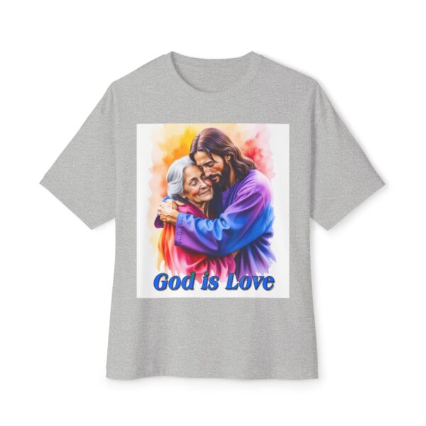Our "God is Love" series with Jesus hugging Grandmother, Christian Unisex Tee, Oversized T-Shirt, Inspirational Shirt, Faith Apparel - Image 29