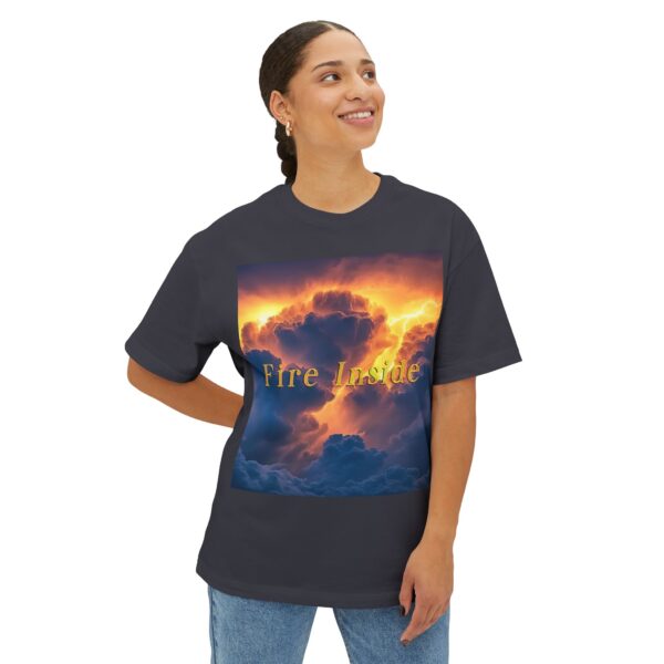Inspirational Unisex Oversized T-Shirt for Men and Women, with our 'Storm Light' "Fire Inside" design! Beauty of Creation Tropical Storm - Image 23