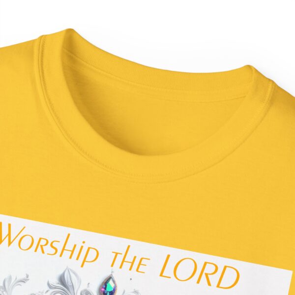 Our inspirational "Worship the Lord in the Beauty of Holiness" Christian Unisex Cotton T-Shirt, Faith Apparel, Love Gift, Gospel Fashion - Image 23